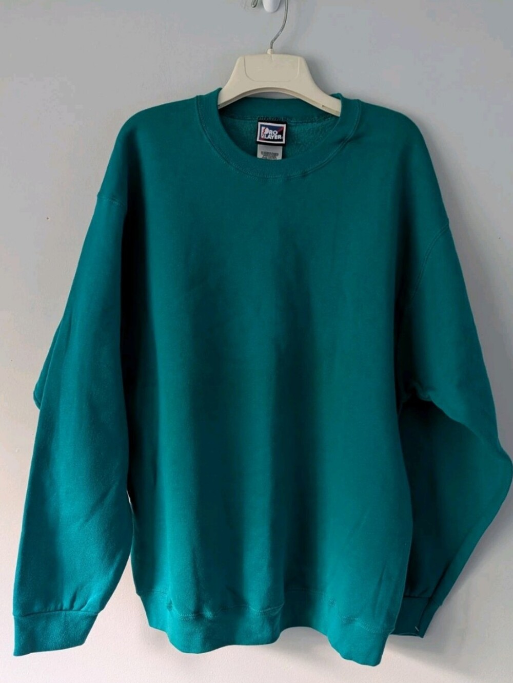 Vintage Y2K Pro Player Teal Blank Crewneck Sweatshirt Size Large